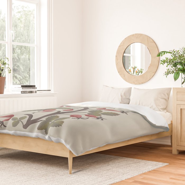Blue Tit on Red Rose Hips Duvet Cover Gallery Image 2