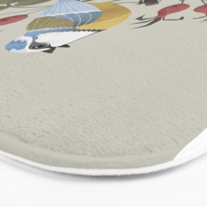 Blue Tit on Red Rose Hips Bath Mat Gallery Image 3