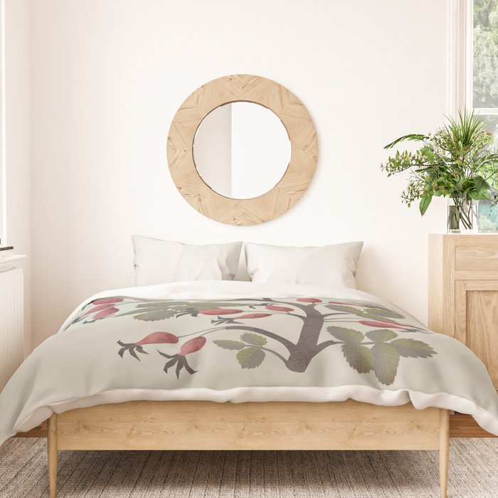 Blue Tit on Red Rose Hips Duvet Cover Gallery Image 3