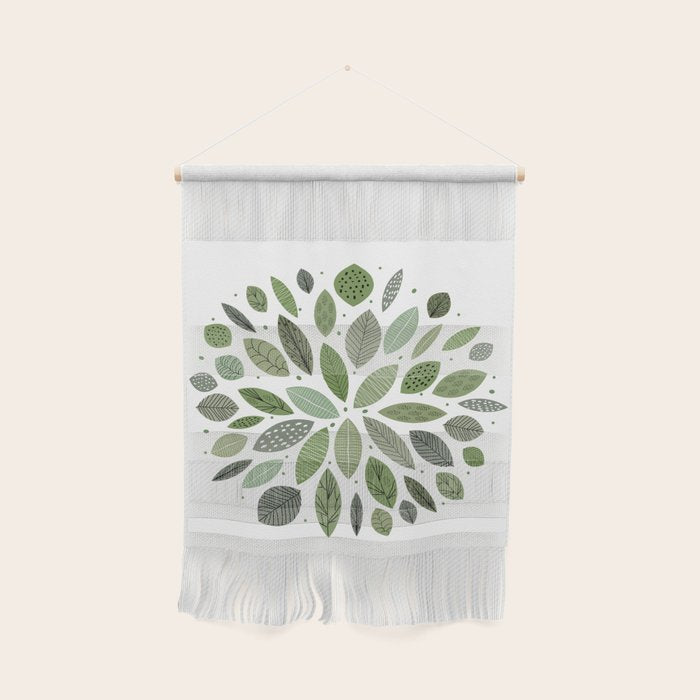 Mid-Century Green Leaves Wall Hanging Gallery Image 1