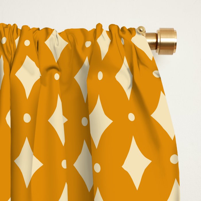Vintage Stars III Orange Window Curtain Gallery Image 2