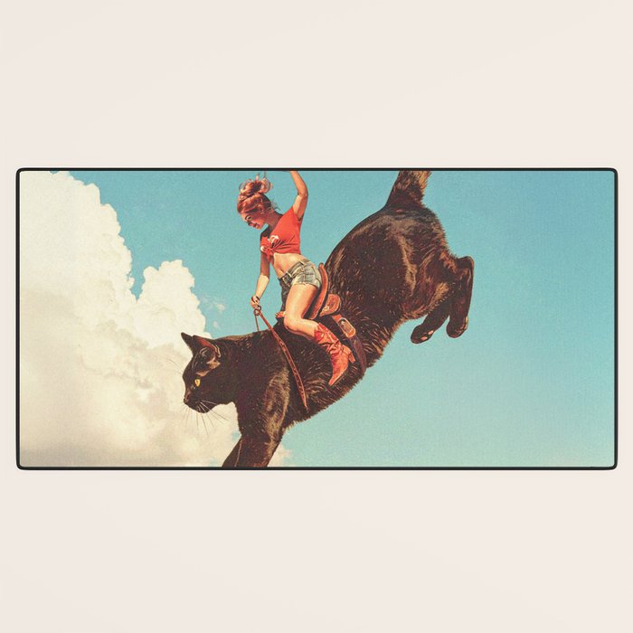 Meehaw - Rodeo Cat Cowgirl Bronc Desk Mat Gallery Image 3