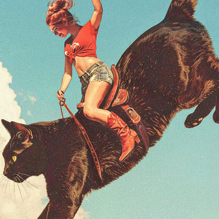 Meehaw - Rodeo Cat Cowgirl Bronc Coffee Mug Gallery Image 2