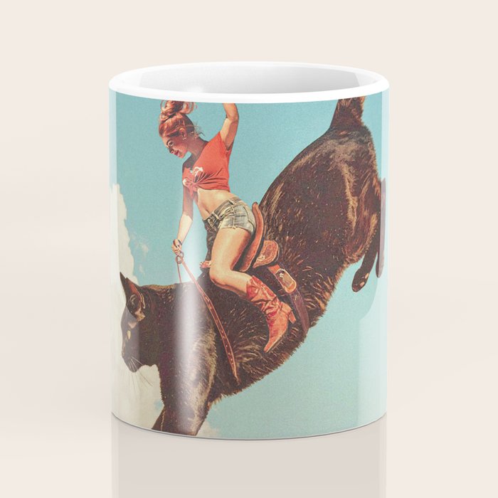 Meehaw - Rodeo Cat Cowgirl Bronc Coffee Mug Gallery Image 4