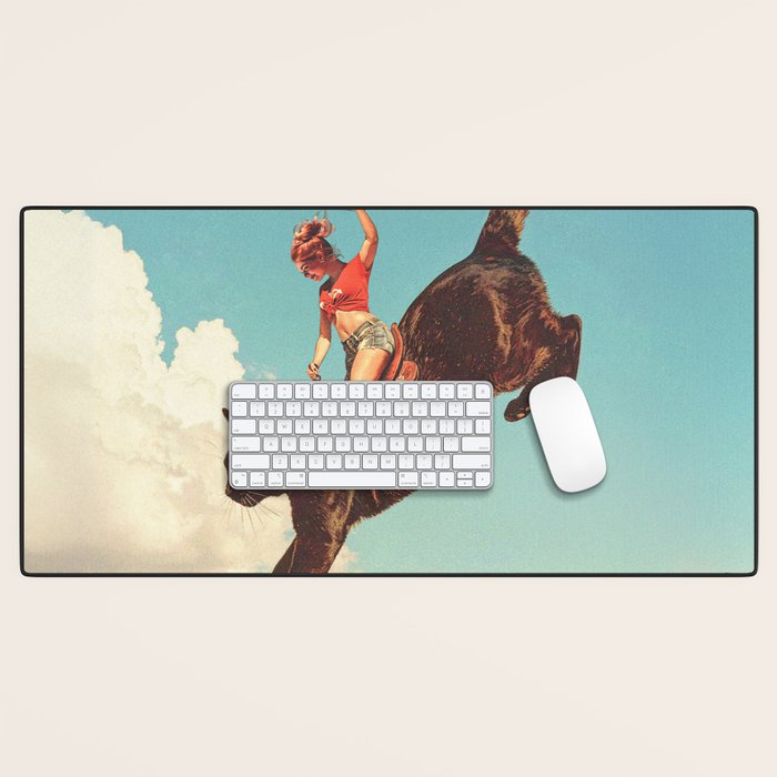 Meehaw - Rodeo Cat Cowgirl Bronc Desk Mat Gallery Image 1