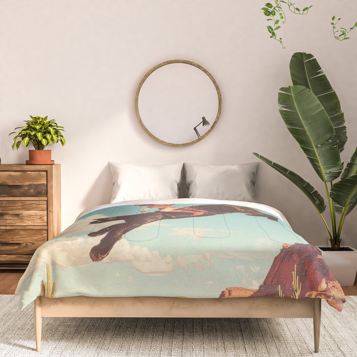 Meehaw - Rodeo Cat Cowgirl Bronc Comforter Gallery Image 3