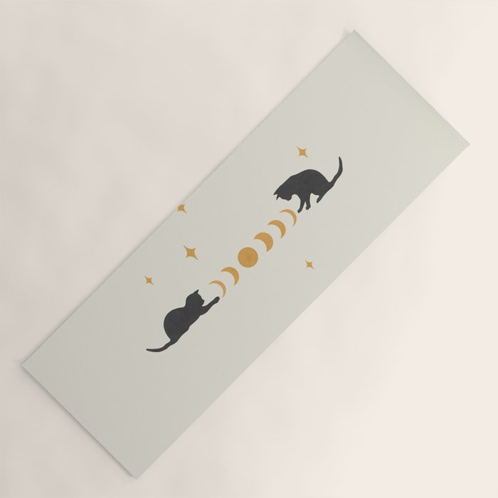 Cat and Moon 3 Yoga Mat Gallery Image 1