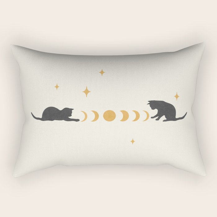 Cat and Moon 3 Rectangular Pillow Gallery Image 1
