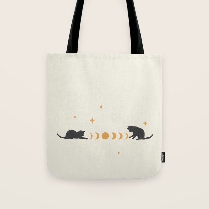 Cat and Moon 3 Tote Bag Gallery Image 1