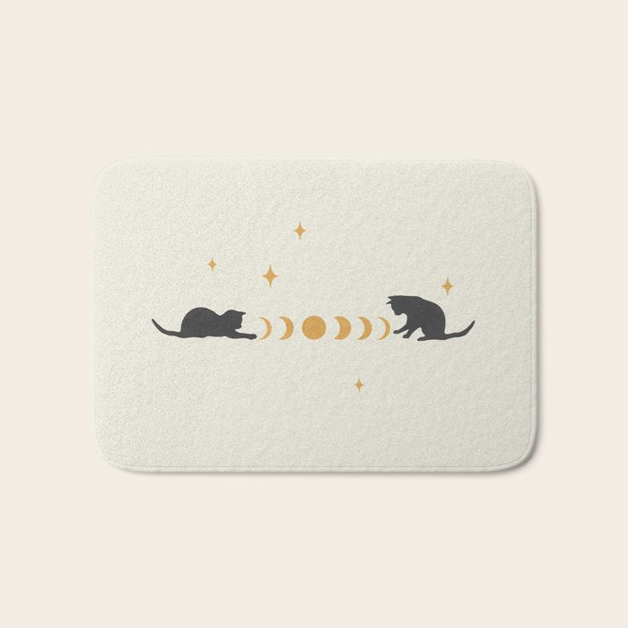 Cat and Moon 3 Bath Mat Gallery Image 1