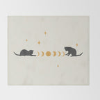 Cat and Moon 3 Throw Blanket Gallery Image 2