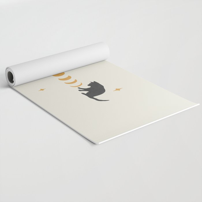 Cat and Moon 3 Yoga Mat Gallery Image 2