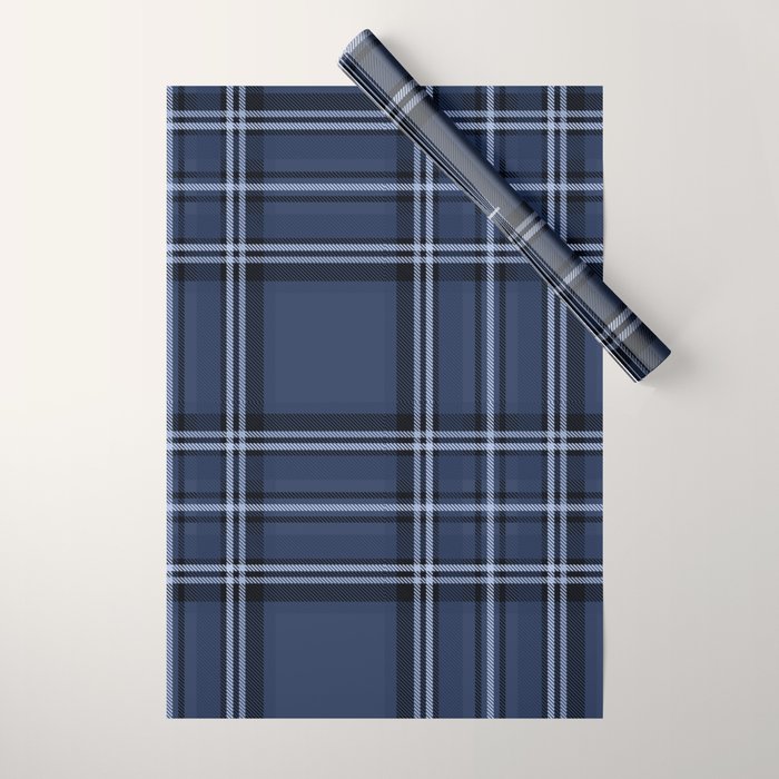 Scottish Blue Tartan Wrapping Paper Gallery Image 1