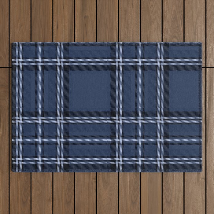 Scottish Blue Tartan Outdoor Rug Gallery Image 1