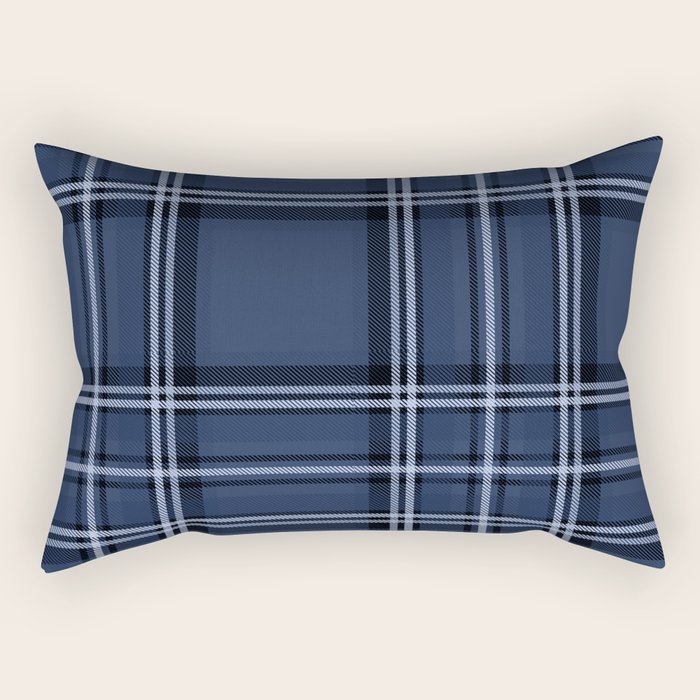 Scottish Blue Tartan Rectangular Pillow Gallery Image 2