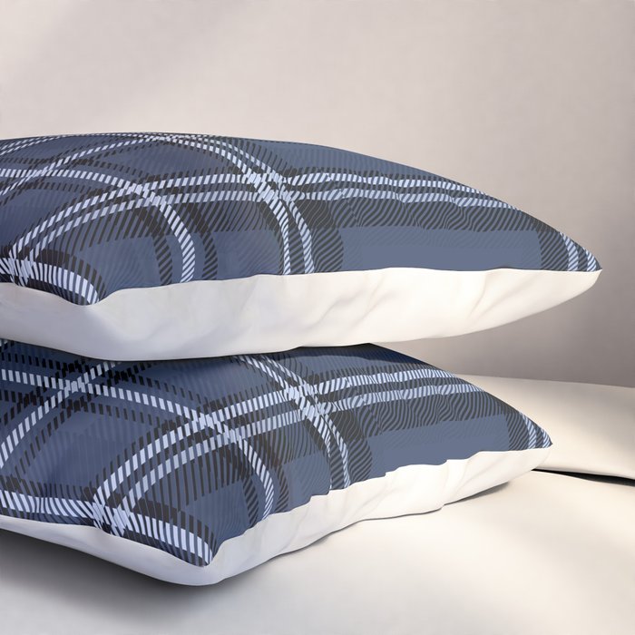 Scottish Blue Tartan Pillow Sham Gallery Image 3
