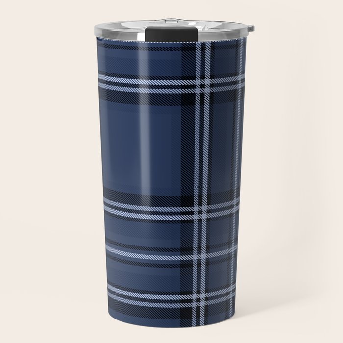 Scottish Blue Tartan Travel Mug Gallery Image 1