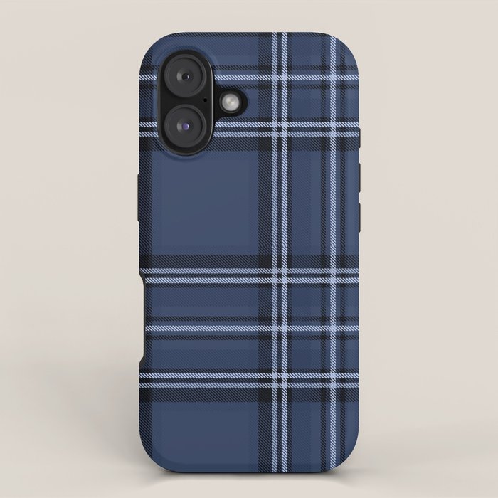 Scottish Blue Tartan iPhone Case Gallery Image 1