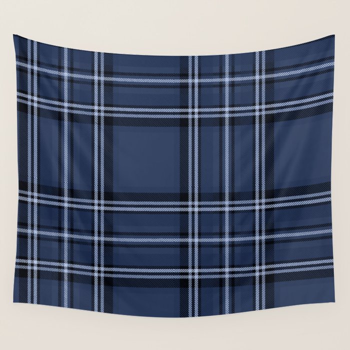 Scottish Blue Tartan Wall Tapestry Gallery Image 1