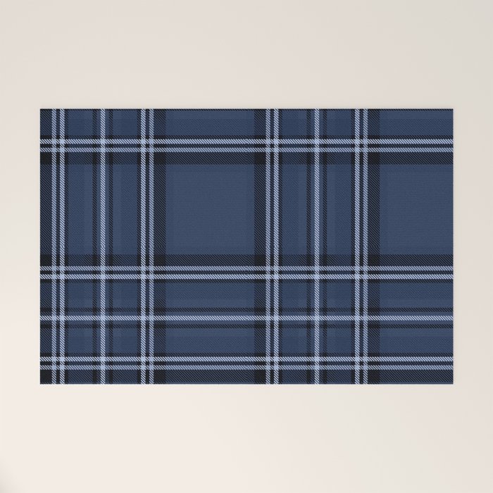 Scottish Blue Tartan Welcome Mat Gallery Image 1