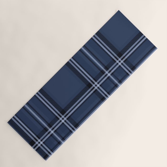 Scottish Blue Tartan Yoga Mat Gallery Image 1