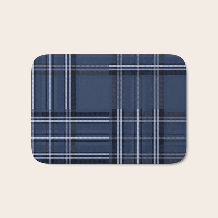 Scottish Blue Tartan Bath Mat Gallery Image 1