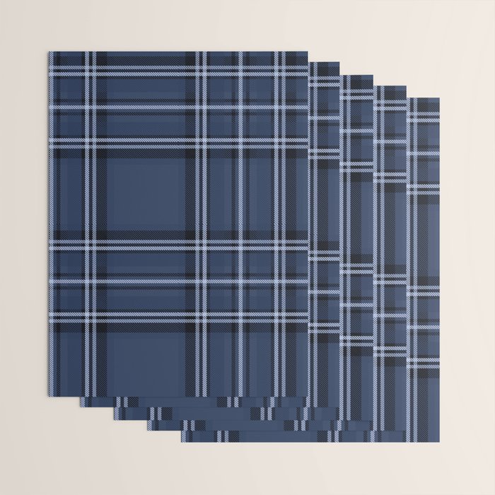 Scottish Blue Tartan Wrapping Paper Gallery Image 3