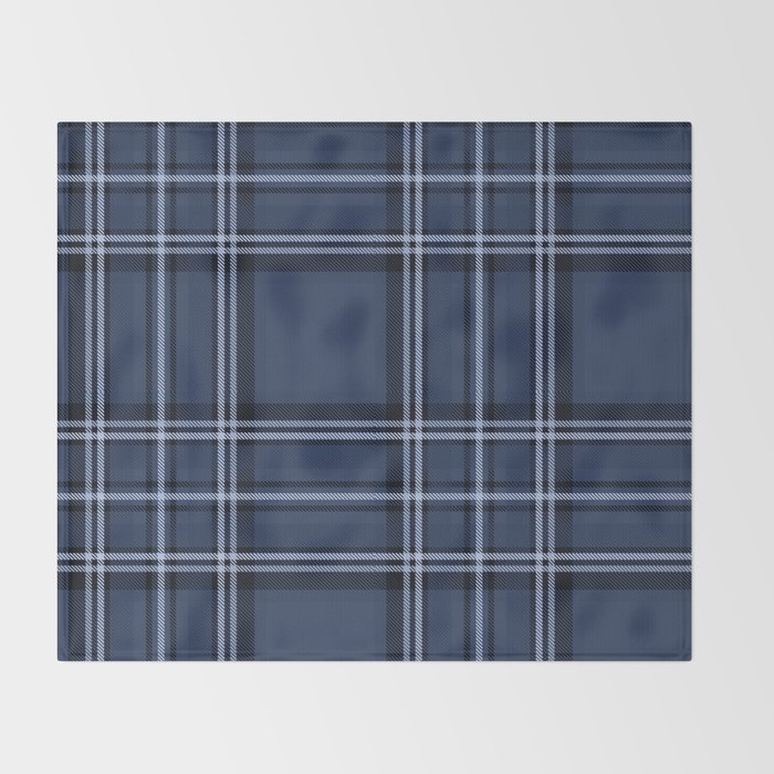 Scottish Blue Tartan Throw Blanket Gallery Image 2