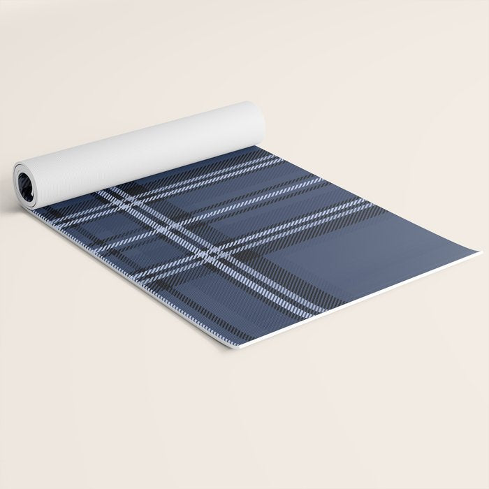 Scottish Blue Tartan Yoga Mat Gallery Image 2