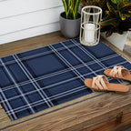 Scottish Blue Tartan Outdoor Rug Gallery Image 2