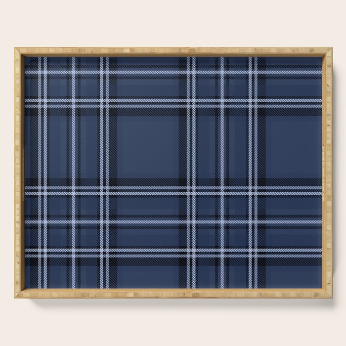 Scottish Blue Tartan Serving Tray Gallery Image 1