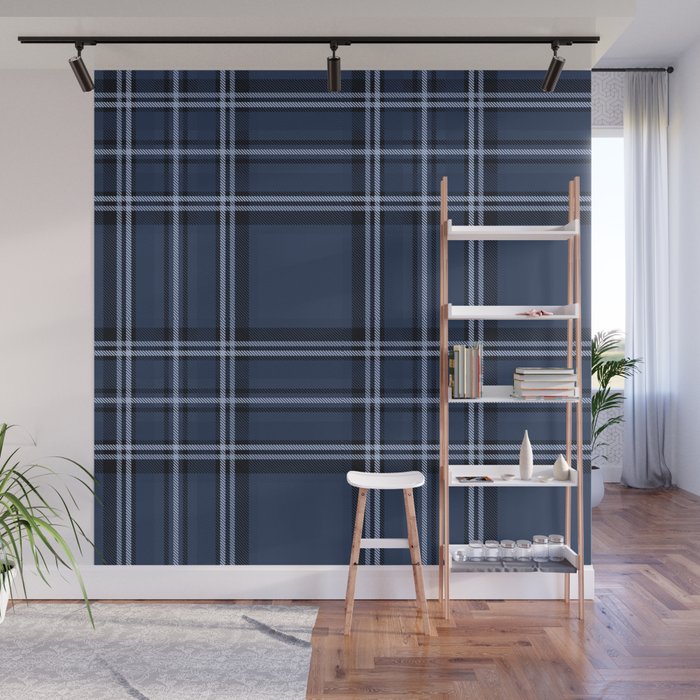 Scottish Blue Tartan Wall Mural Gallery Image 1
