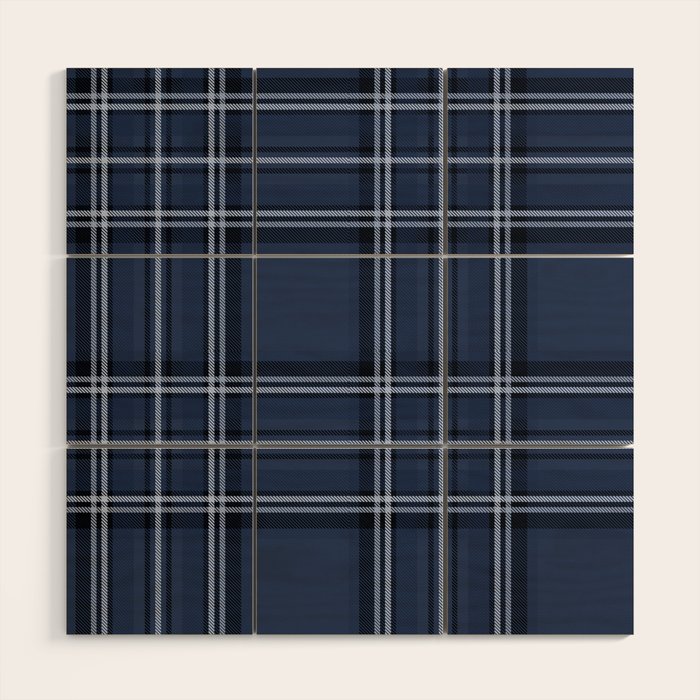 Scottish Blue Tartan Wood Wall Art Gallery Image 1