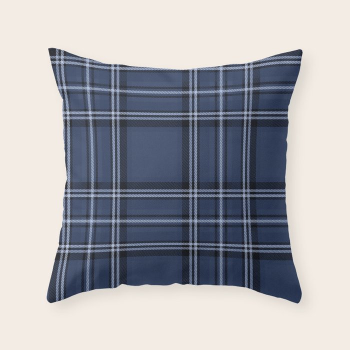 Scottish Blue Tartan Throw Pillow Gallery Image 6