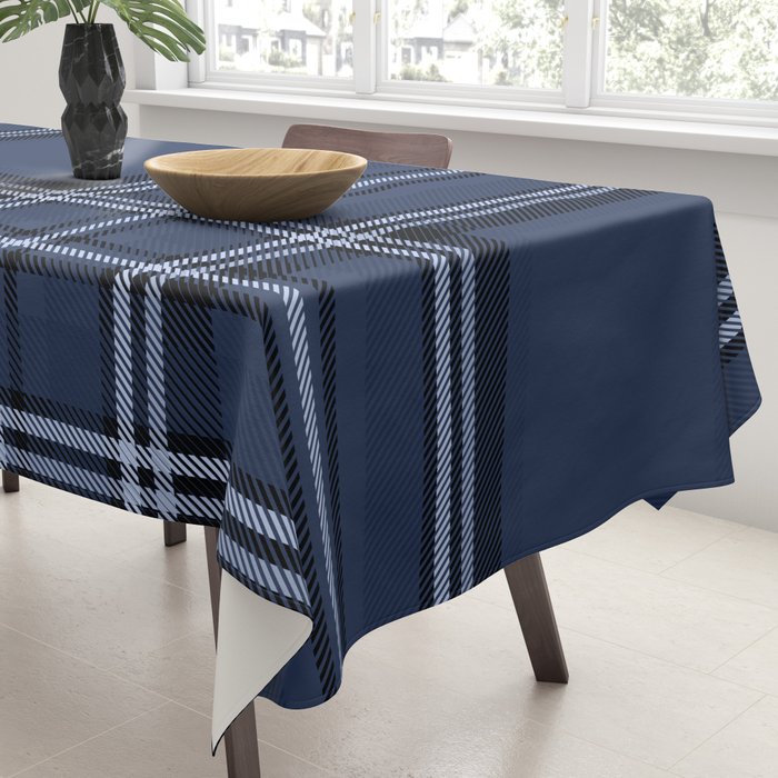 Scottish Blue Tartan Tablecloth Gallery Image 3