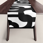 Black and White Mid-century Modern Loop Pattern Table Runner Gallery Image 1