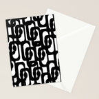 Black and White Mid-century Modern Loop Pattern Stationery Card Gallery Image 2