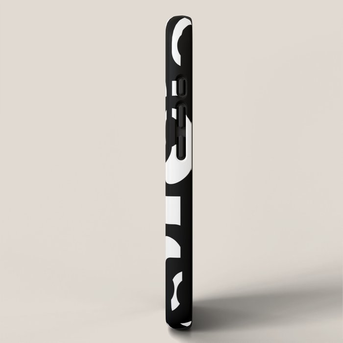 Black and White Mid-century Modern Loop Pattern iPhone Case Gallery Image 2