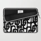 Black and White Mid-century Modern Loop Pattern Laptop Sleeve Gallery Image 2