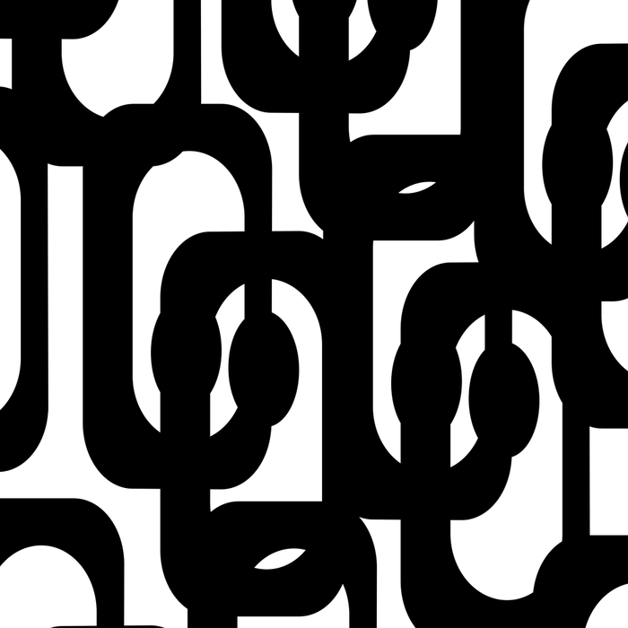 Black and White Mid-century Modern Loop Pattern Coffee Mug Gallery Image 2