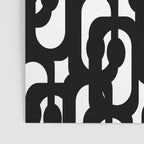 Black and White Mid-century Modern Loop Pattern Poster Gallery Image 3