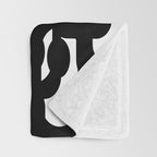 Black and White Mid-century Modern Loop Pattern Throw Blanket Gallery Image 3