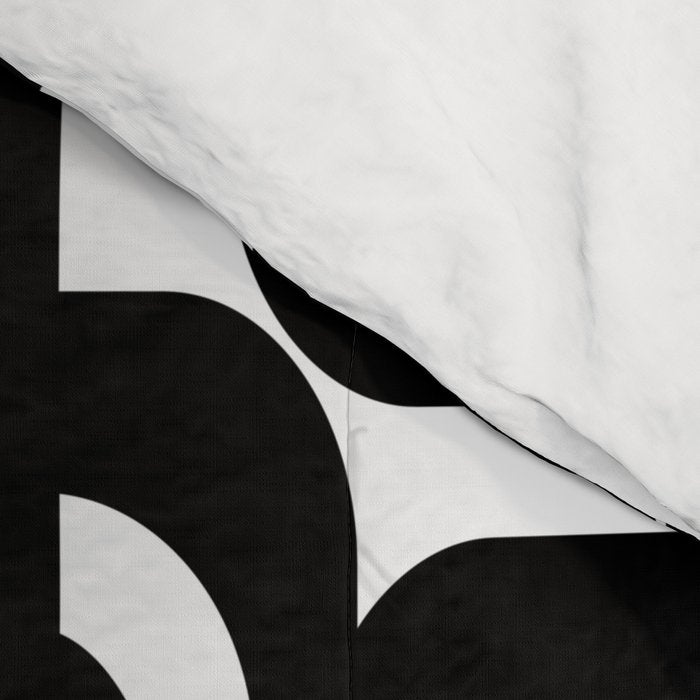 Black and White Mid-century Modern Loop Pattern Comforter Gallery Image 4