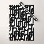 Black and White Mid-century Modern Loop Pattern Wrapping Paper Gallery Image 1