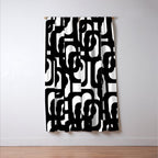 Black and White Mid-century Modern Loop Pattern Window Curtain Gallery Image 3