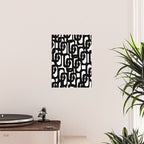 Black and White Mid-century Modern Loop Pattern Poster Gallery Image 2