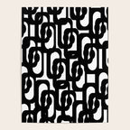 Black and White Mid-century Modern Loop Pattern Poster Gallery Image 4