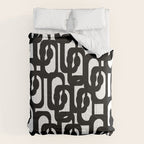 Black and White Mid-century Modern Loop Pattern Comforter Gallery Image 6