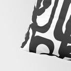 Black and White Mid-century Modern Loop Pattern Pillow Sham Gallery Image 4
