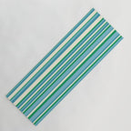 Classic Stripes XXVII - Beachy Blue and Green Yoga Mat Gallery Image 1